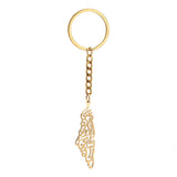 Stainless Steel Map Pendant Necklace Arabic Keychain