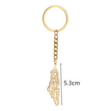 Stainless Steel Map Pendant Necklace Arabic Keychain