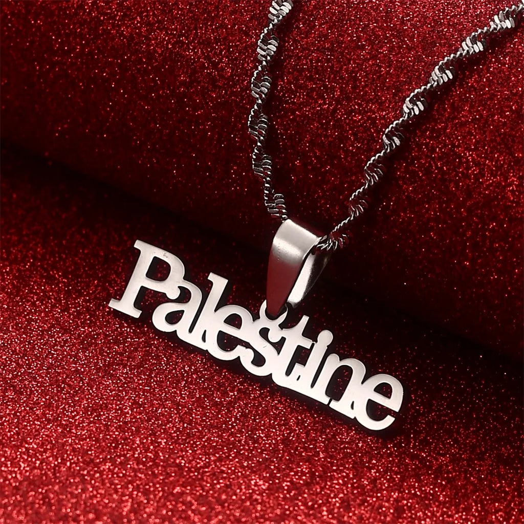 Vintage Map Pendant Necklace Stainless Steel Arabic African