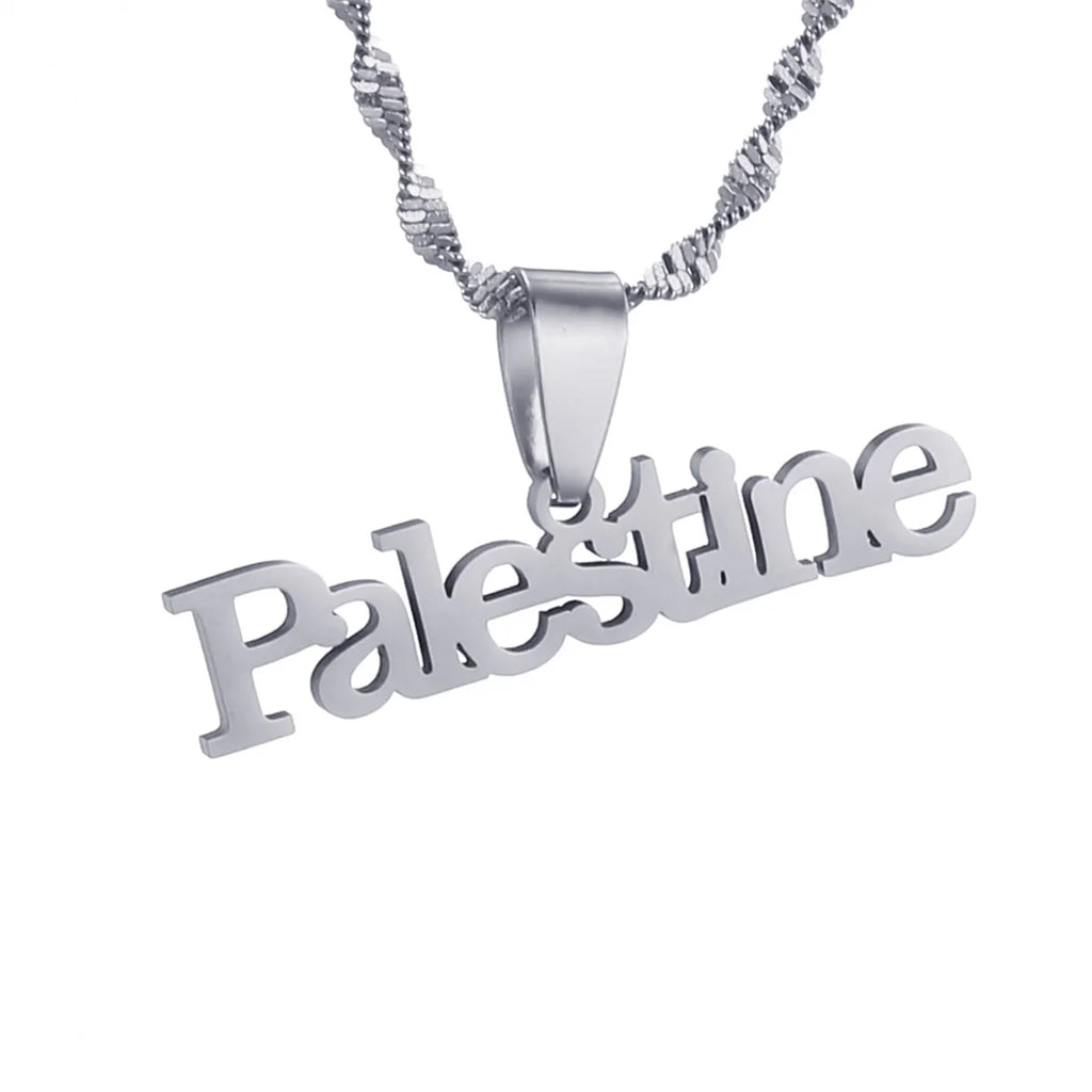 Vintage Map Pendant Necklace Stainless Steel Arabic African