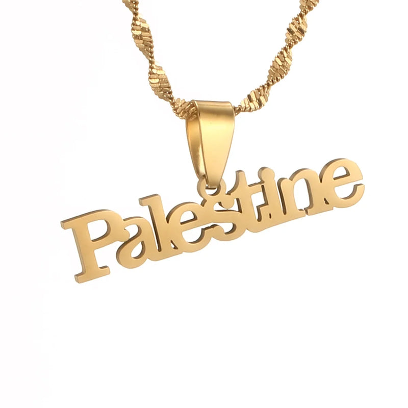 Vintage Map Pendant Necklace Stainless Steel Arabic African