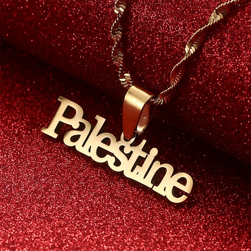 Vintage Map Pendant Necklace Stainless Steel Arabic African