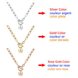 Stainless Steel Initial Alphabet Pendant Necklace Toggle Choker Name Jewelry