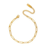 Stainless Steel Paperclip Link Chain Bracelet Plated Titanium Steel Bracelet