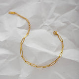 Stainless Steel Paperclip Link Chain Bracelet Plated Titanium Steel Bracelet