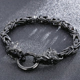 Stainless Steel Lion Head Hand Bands Bracelet for Men 6MM Link Chain