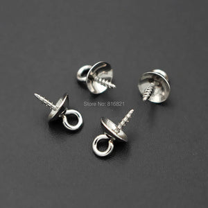 Stainless Steel Pearl Screw Eye Pin Bail DIY Findings 4mm 5mm 6mm 8mm