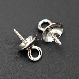 Stainless Steel Pearl Screw Eye Pin Bail DIY Findings 4mm 5mm 6mm 8mm