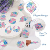 Stainless Steel Etched Metal Pendant Charms for DIY Jewelry
