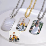 Colorful Photo Necklace Engraved Nameplate Necklaces Stainless Steel Pendant