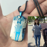 Stainless Steel Pendant Custom Necklace Engrave Photo Name