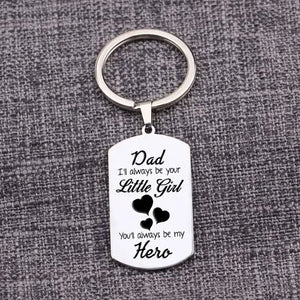 Engraved Dad Keychain - Always Your Little One