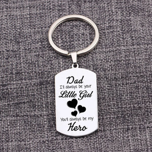 Engraved Dad Keychain - Always Your Little One