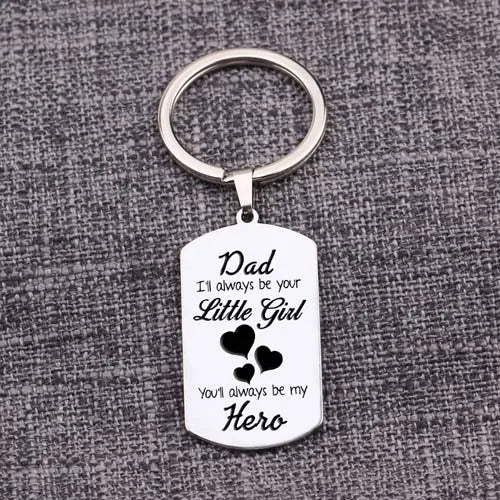 Engraved Dad Keychain - Always Your Little One