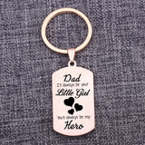 Engraved Dad Keychain - Always Your Little One