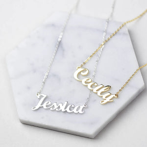 Name Necklace Stainless Steel Pendant Choker for Women