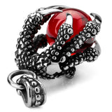 Stainless Steel Pendant Necklace CZ Red Dragon Claws Bead Gothic Men