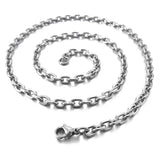 Stainless Steel Pendant Necklace Crystal Silver Dragon Wolf Tooth Man