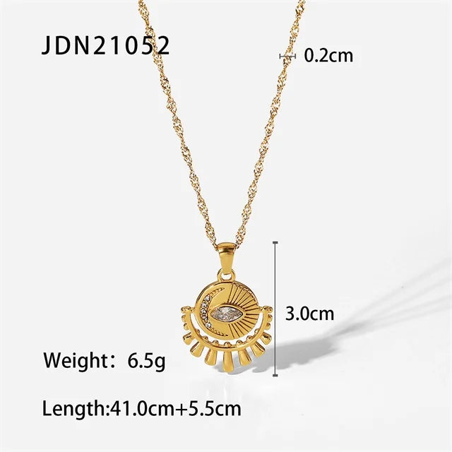 Stainless Steel Eye Pendant Choker Necklace Anniversary
