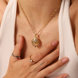 Stainless Steel Eye Pendant Choker Necklace Anniversary