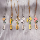 Stainless Steel Flower Necklace for Women