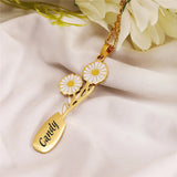 Stainless Steel Flower Necklace for Women