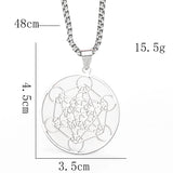 Steel Pendant Necklace Chakras Metatron Hexagon Yoga