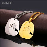 Stainless Steel Running Men Dog Tag Pendant Necklace Gym Fitness Sport