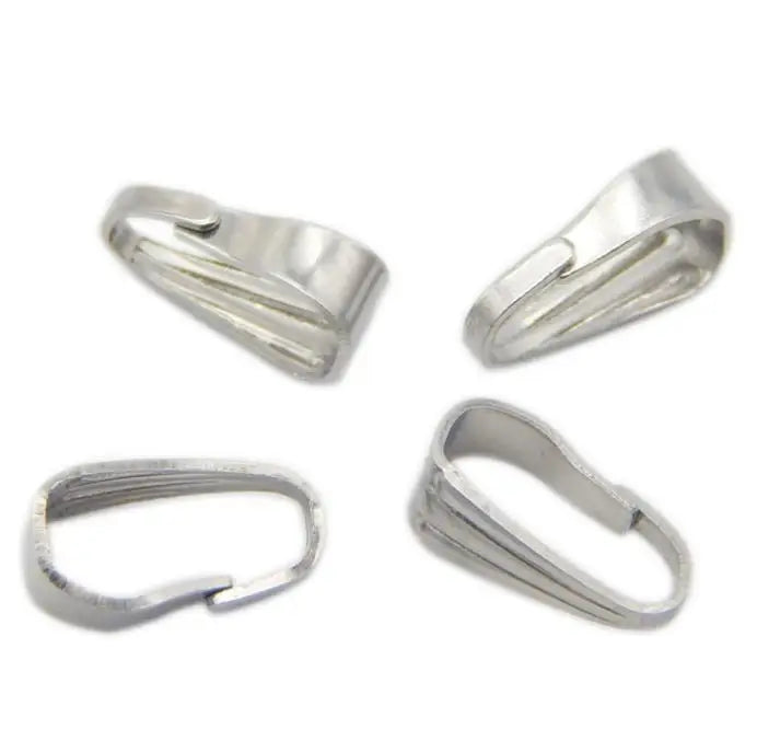 Stainless Steel Pendant Pinch Bail Clasps DIY Jewelry Findings Accessories