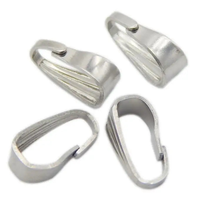 Stainless Steel Pendant Pinch Bail Clasps DIY Jewelry Findings Accessories