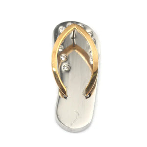 Stainless Steel Flip Flops Rhinestone Charm for Bracelet Necklace