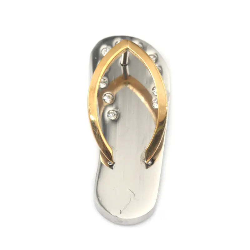 Stainless Steel Flip Flops Rhinestone Charm for Bracelet Necklace