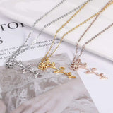 Personalised Birth Month Flower Pendant Necklace 18K Plated Gift