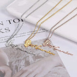Personalised Birth Month Flower Pendant Necklace 18K Plated Gift