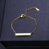Personalized Stainless Steel 3-Color Curved Bracelet Engraved Name Jewelry