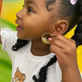 Baby Name Hoop Earrings - Custom Personalised Big Circle Letter Nameplate