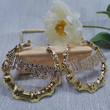 Zircon Name Bamboo Earrings for Women - Bamboo Style Jewelry
