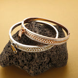 Stainless Steel Zipper Bracelet Crystal Bangle for Women