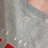 Personalized Stainless Steel Crown Monogram Name Initials Pendant Necklace