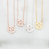 Personalized Stainless Steel Crown Monogram Name Initials Pendant Necklace