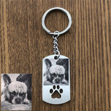 Personalized Stainless Steel Pet Picture Name Keychain