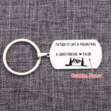 Personalized Stainless Steel Dad Keychain: FATHER IS LIKE A MOUNTAIN