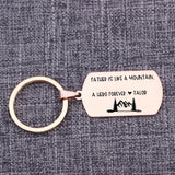 Personalized Stainless Steel Dad Keychain: FATHER IS LIKE A MOUNTAIN