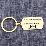 Personalized Stainless Steel Dad Keychain: FATHER IS LIKE A MOUNTAIN