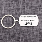 Personalized Stainless Steel Dad Keychain: FATHER IS LIKE A MOUNTAIN