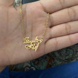 Personalized Stainless Steel 2 Name Heart Necklace