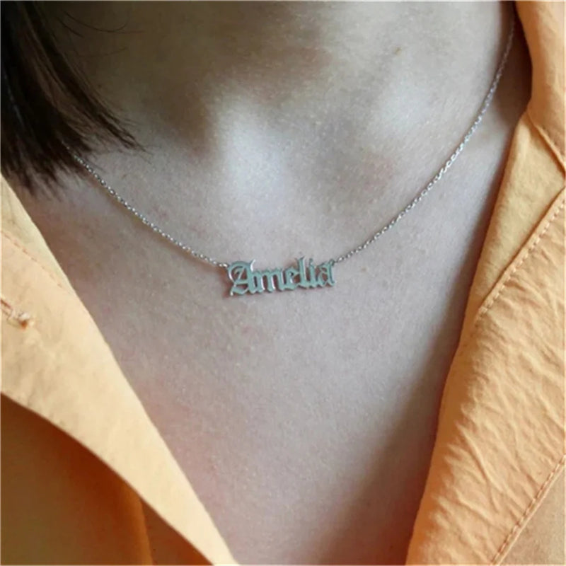 Custom Stainless Steel Necklace for Women Nameplate Chain Gift