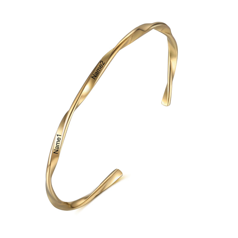 Personalized Stainless Steel Couple Names Bangles