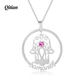 Hand of Fatima Pendant Necklace - Personalized Stainless Steel Jewelry