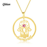 Hand of Fatima Pendant Necklace - Personalized Stainless Steel Jewelry